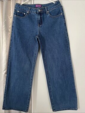 Edikted Women's Straight-Leg Jeans in Dark Blue Wash